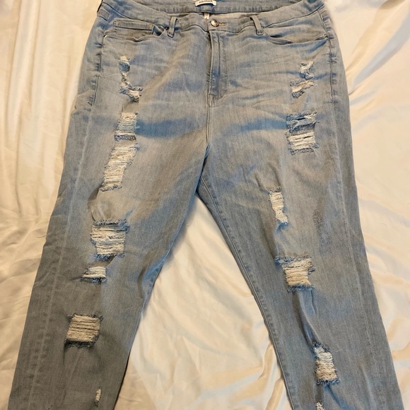 Light blue ripped good american good legs jeans plus size 24 - Picture 1 of 4